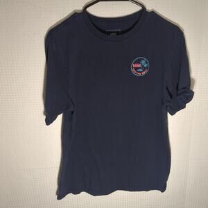 Vans Off The Wall Palm Tree Island Graphic T-Shirt Navy Blue Mens XL Skate Surf